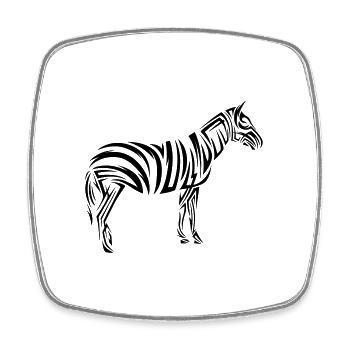 Tatouage tribal Zebra - Magnet carré - blanc - Devant