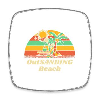 OutSANDING Beach Summer Trip Tropical Travel - Square fridge magnet - white - Front