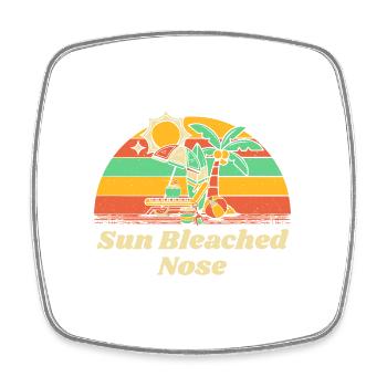 Sun Bleached Nose Summer Sunbathing Tropical - Square fridge magnet - white - Front