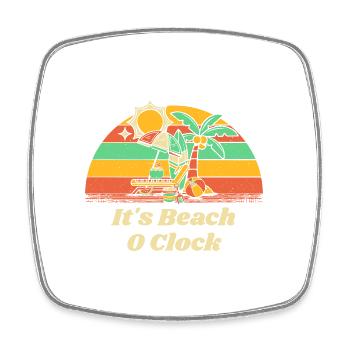 C’est Plage O Horloge Vacances d’été Voyage Tropical - Magnet carré - blanc - Devant
