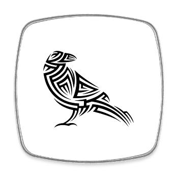 Krähe Tribal Tattoo - Viereckiger Kühlschrankmagnet - Weiß - Vorne