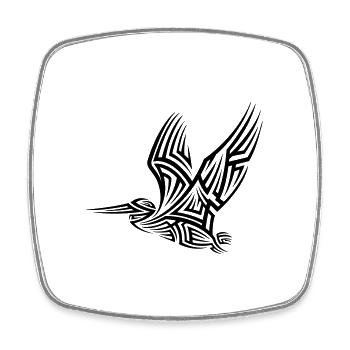 Pelikan Tribal Tattoo - Viereckiger Kühlschrankmagnet - Weiß - Vorne