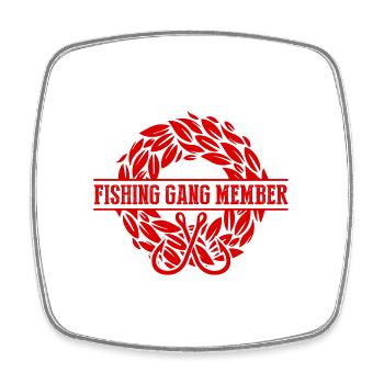 Fishing Gang - Viereckiger Kühlschrankmagnet - Weiß - Vorne