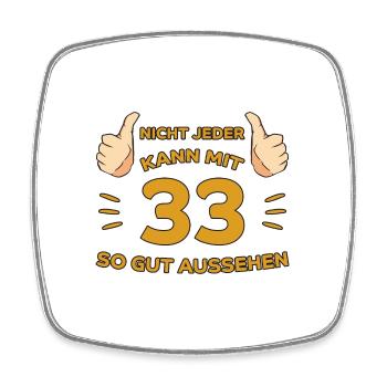 33. Geburtstag Geschenk 33 Jahre Jahrgang Geschenk - Viereckiger Kühlschrankmagnet - Weiß - Vorne