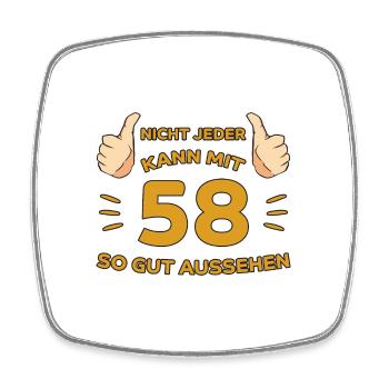58. Geburtstag Geschenk 58 Jahre Jahrgang Geschenk - Viereckiger Kühlschrankmagnet - Weiß - Vorne