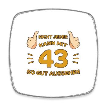 43. Geburtstag Geschenk 43 Jahre Jahrgang Geschenk - Viereckiger Kühlschrankmagnet - Weiß - Vorne