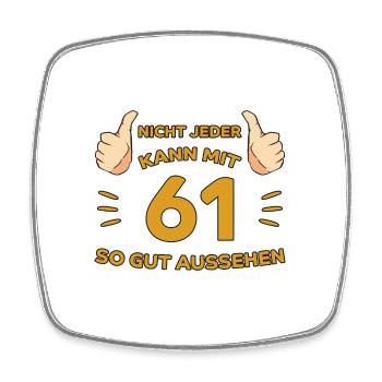 61. Geburtstag Geschenk 61 Jahre Jahrgang Geschenk - Viereckiger Kühlschrankmagnet - Weiß - Vorne