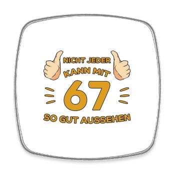 67. Geburtstag Geschenk 67 Jahre Jahrgang Geschenk - Viereckiger Kühlschrankmagnet - Weiß - Vorne