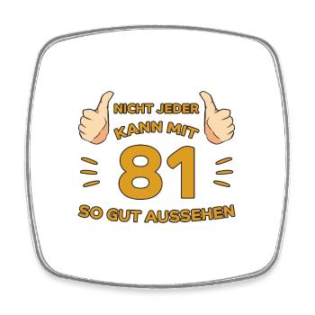 81. Geburtstag Geschenk 81 Jahre Jahrgang Geschenk - Viereckiger Kühlschrankmagnet - Weiß - Vorne