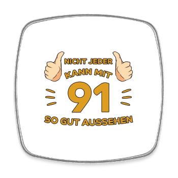 91. Geburtstag Geschenk 91 Jahre Jahrgang Geschenk - Viereckiger Kühlschrankmagnet - Weiß - Vorne