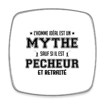 L homme idéal est pêcheur idée cadeau drôle - Magnet carré - blanc - Devant
