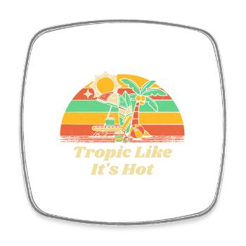 Tropique comme c’est Hot Beach Traveler Ocean Travel - Magnet carré - blanc - Devant