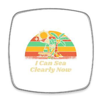I Can Sea Clearly Now Beach Summer Ocean Tropical - Viereckiger Kühlschrankmagnet - Weiß - Vorne