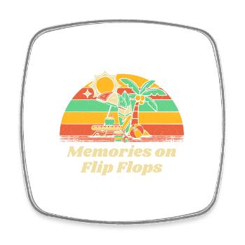 Souvenirs sur Flip Flops Été Océan Tropical Sea - Magnet carré - blanc - Devant