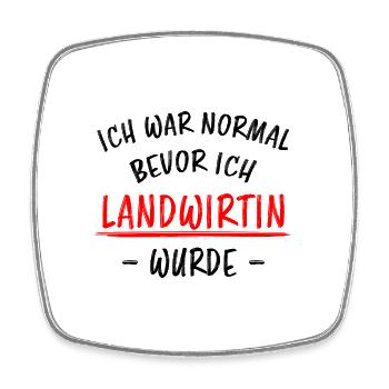 Landwirtin Beruf Lustiger Spruch Traktor Geschenk - Viereckiger Kühlschrankmagnet - Weiß - Vorne