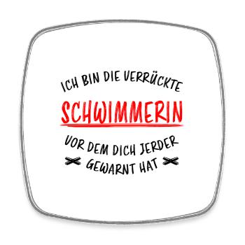 Schwimmerin Lustiger Spruch Fun Schwimmen Geschenk - Viereckiger Kühlschrankmagnet - Weiß - Vorne
