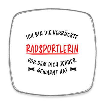 Radsportlerin Mountainbike Bike Fahrrad Geschenk - Viereckiger Kühlschrankmagnet - Weiß - Vorne
