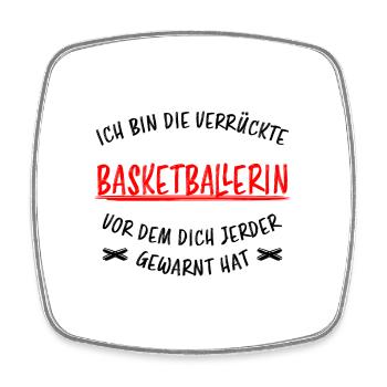 Basketballerin Lustiger Spruch Basketball Geschenk - Viereckiger Kühlschrankmagnet - Weiß - Vorne