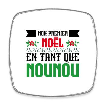 Mon Premier Noel tant que nounou - Magnet carré - blanc - Devant