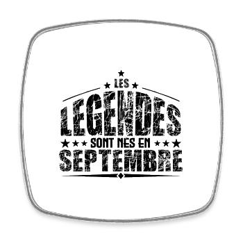 Septembre | les Légendes sont nés en Septembre - Magnet carré - blanc - Devant