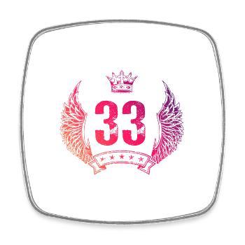 33 Couronne numérique - Magnet carré - blanc - Devant