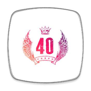 40 Couronne de numéros - Magnet carré - blanc - Devant