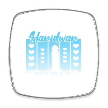 Haridwar India Sunset - Square fridge magnet - white - Front