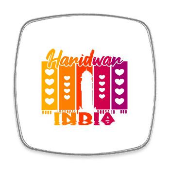 Haridwar India Sunset - Square fridge magnet - white - Front
