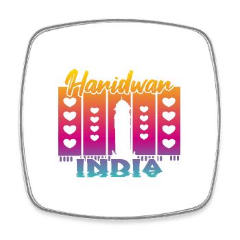 Haridwar India Sunset - Square fridge magnet - white - Front