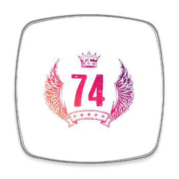74 Couronne numérique - Magnet carré - blanc - Devant
