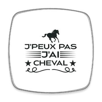 Je Peux Pas J'ai Cheval | fan de cheval | chevaux! - Magnet carré - blanc - Devant