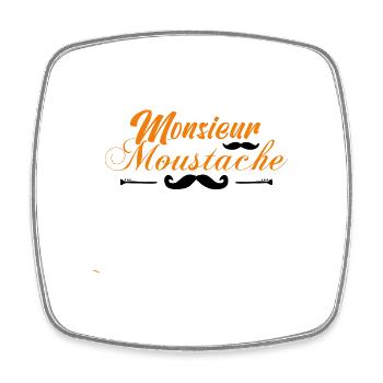 monsieur moustaches, Idée cadeau d'élégance. - Magnet carré - blanc - Devant