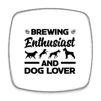 Brewing Enthusiast And Dog Lover Homebrewing Craft - Viereckiger Kühlschrankmagnet - Weiß - Vorne