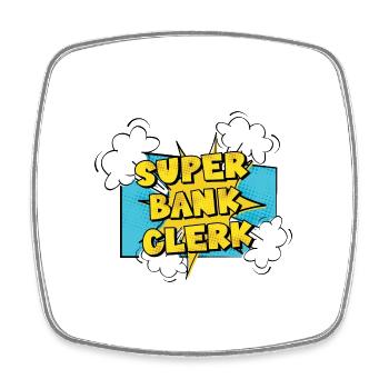 Retro Graphic Bank Clerk Bookkeeper Bank Employee - Viereckiger Kühlschrankmagnet - Weiß - Vorne