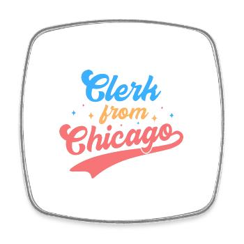 Retro Graphic Bank Clerk Bookkeeper Bank Employee - Viereckiger Kühlschrankmagnet - Weiß - Vorne