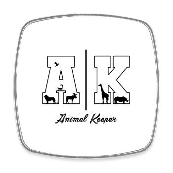 Retro Graphic Animal Keeper Zoo Keeper Animal Love - Viereckiger Kühlschrankmagnet - Weiß - Vorne