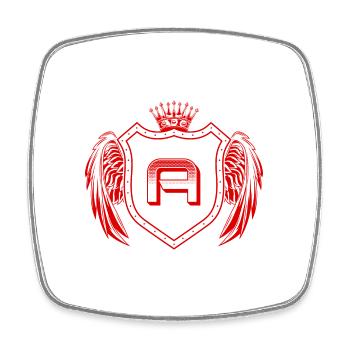 A letter Coat of arms - Square fridge magnet - white - Front