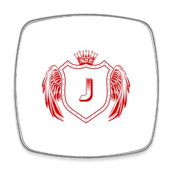 J Letter Coat of arms - Square fridge magnet - white - Front