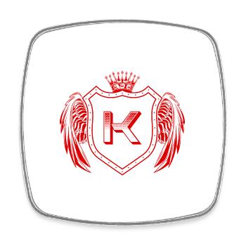 Lettre K Armoiries - Magnet carré - blanc - Devant