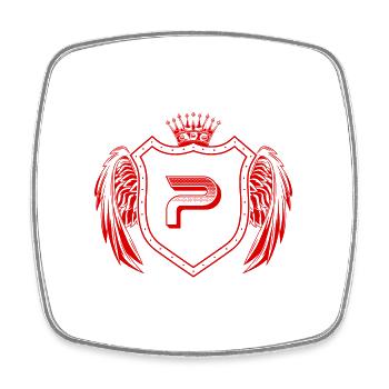 P letter Coat of arms - Square fridge magnet - white - Front