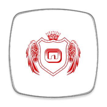 Q Buchstabe Wappen - Viereckiger Kühlschrankmagnet - Weiß - Vorne