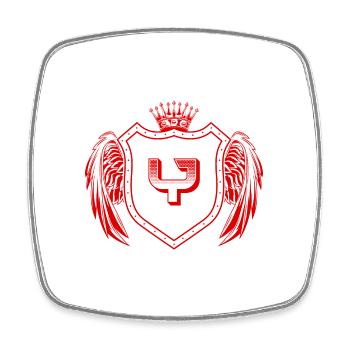 Y Buchstabe Wappen - Viereckiger Kühlschrankmagnet - Weiß - Vorne