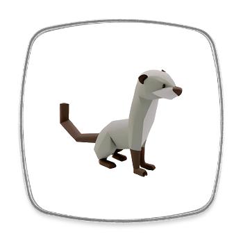 Polygon ferrets - Square fridge magnet - white - Front