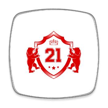21 Nombre d’armoiries - Magnet carré - blanc - Devant