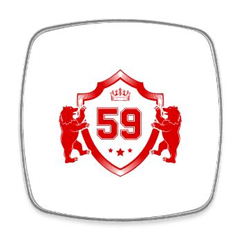 59 Nombre Armoiries - Magnet carré - blanc - Devant