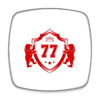 77 Zahl Wappen - Viereckiger Kühlschrankmagnet - Weiß - Vorne