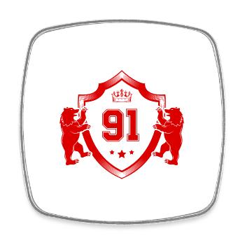 91 Nombre Armoiries - Magnet carré - blanc - Devant