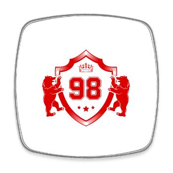 98 Zahl Wappen - Viereckiger Kühlschrankmagnet - Weiß - Vorne