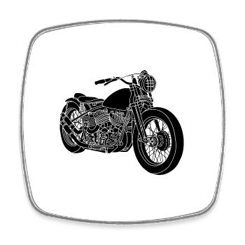 Motorcycle - Square fridge magnet - white - Front