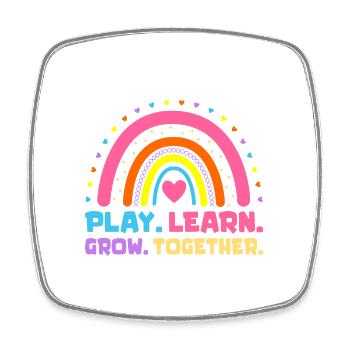 Play Learn Grow Together Daycare Provider Babysit - Viereckiger Kühlschrankmagnet - Weiß - Vorne